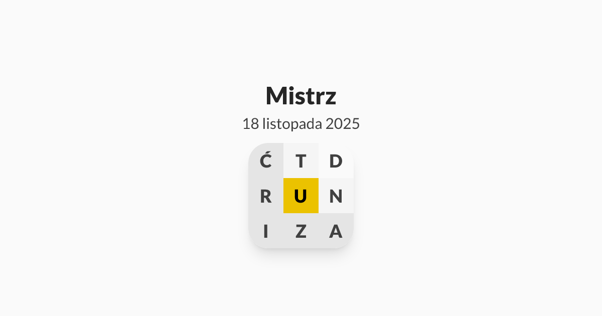 Mój poziom to Mistrz, Literada z dnia wtorek, 18 listopada 2025 