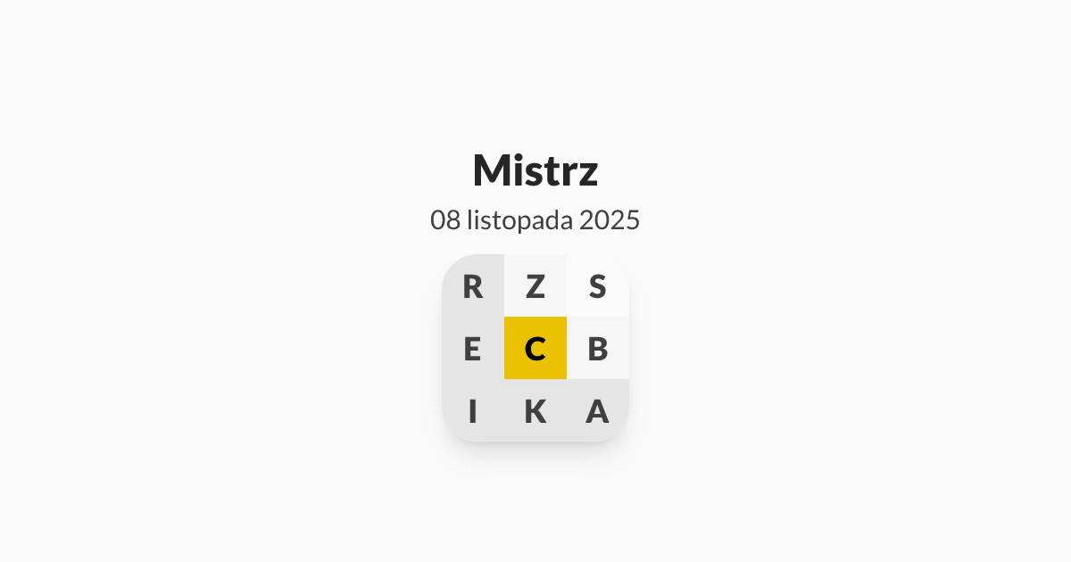 Mój poziom to Mistrz, Literada z dnia sobota, 8 listopada 2025 