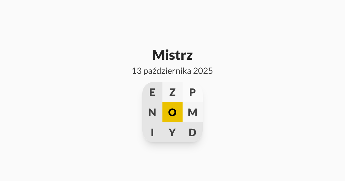 Mój poziom to Mistrz, Literada z dnia poniedziałek, 13 października 2025 