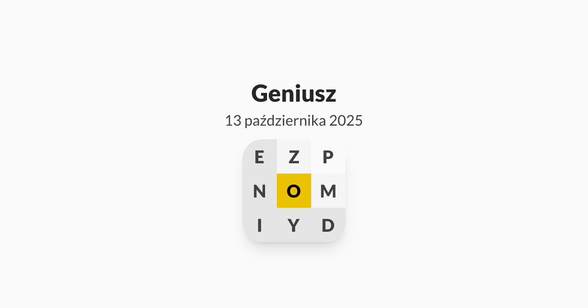 Mój poziom to Geniusz, Literada z dnia poniedziałek, 13 października 2025 