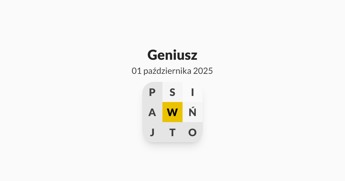 Mój poziom to Geniusz, Literada z dnia środa, 1 października 2025 