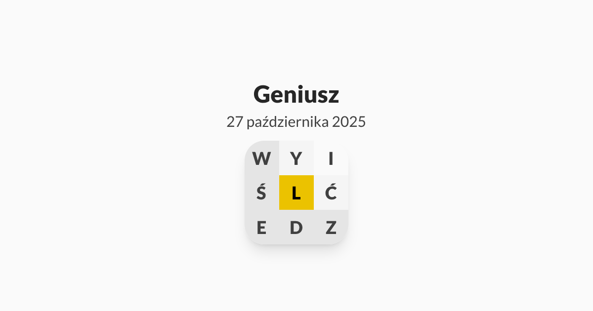 Mój poziom to Geniusz, Literada z dnia poniedziałek, 27 października 2025 