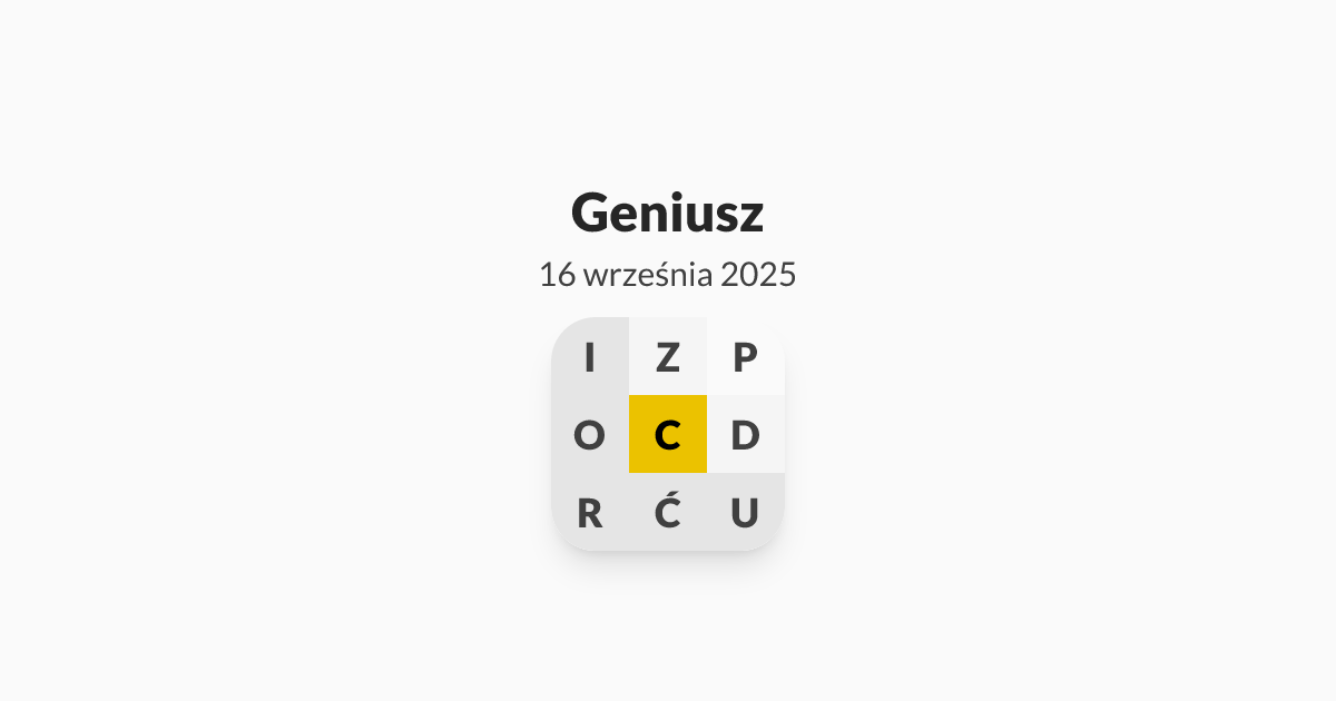 Mój poziom to Geniusz, Literada z dnia wtorek, 16 września 2025 