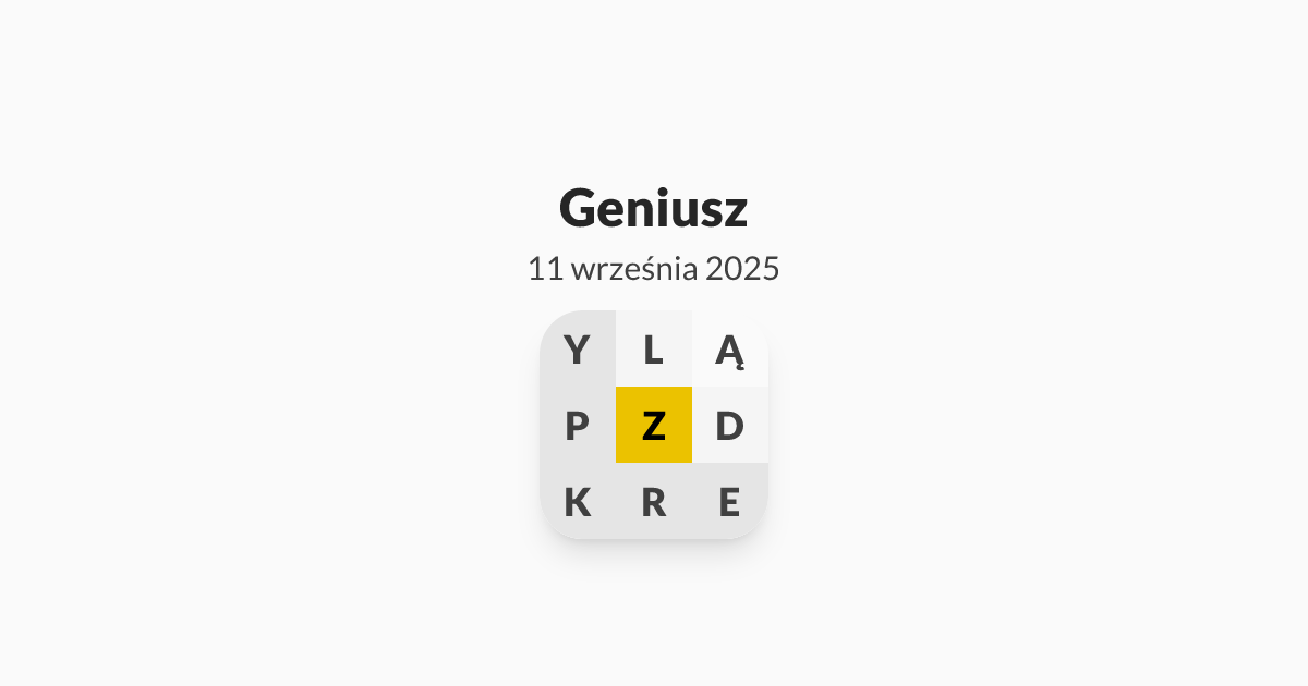 Mój poziom to Geniusz, Literada z dnia czwartek, 11 września 2025 