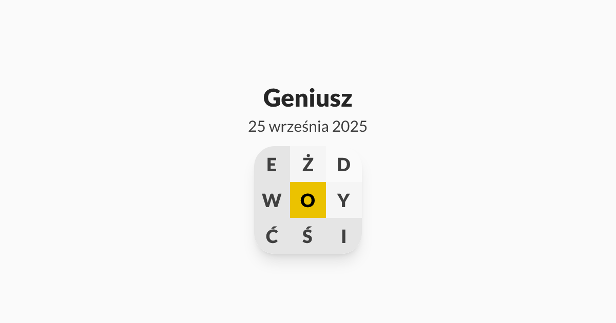 Mój poziom to Geniusz, Literada z dnia czwartek, 25 września 2025 
