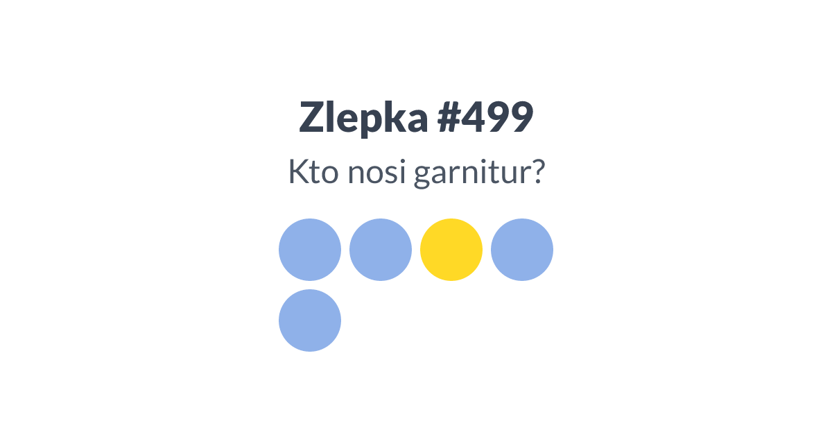 Zlepka #499, wtorek, 2 grudnia 2025 - "Kto nosi garnitur?"